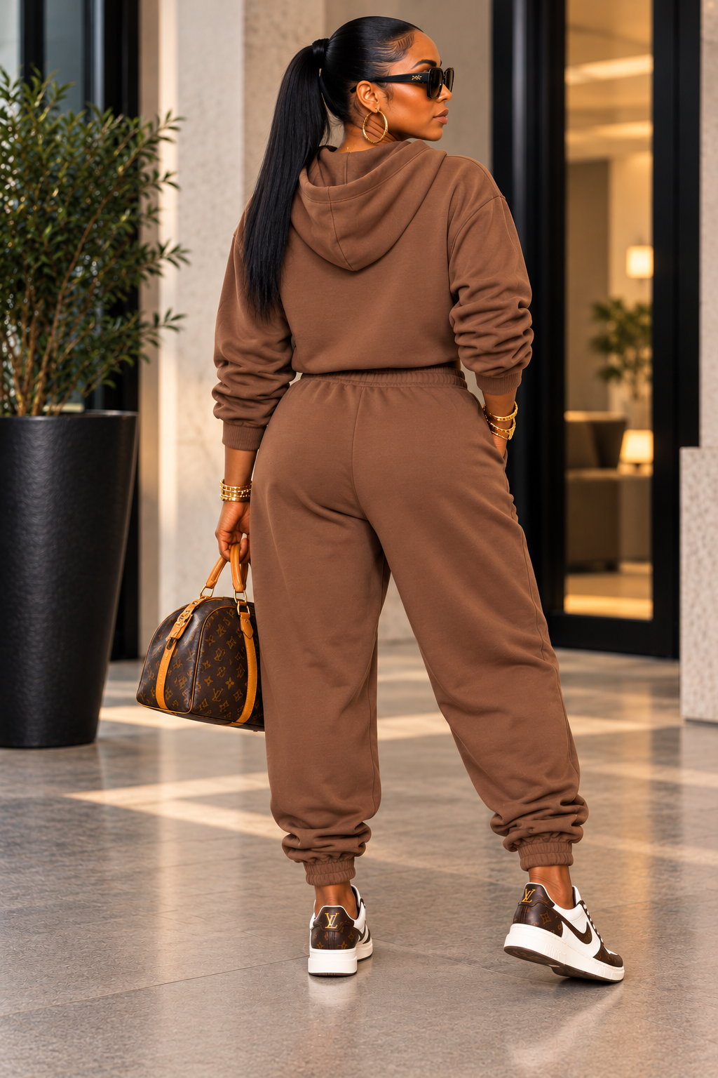 Off-Duty Drama Hoodie Set~ Brown EST Shipping 10/6